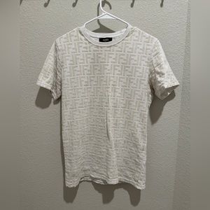 White fendi t-shirt, logo all over shirt. Size small. Message me!